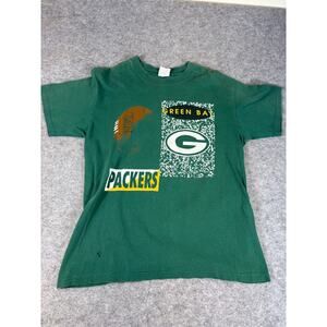 VINTAGE 90s Green Bay Packers Shirt Men Large Green NFL Sports Single Stitch Tee